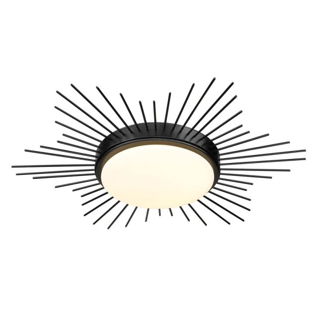 1 Light 18 inch LED Flush Mount in Matte Black with Opal Glass Shade - 250612