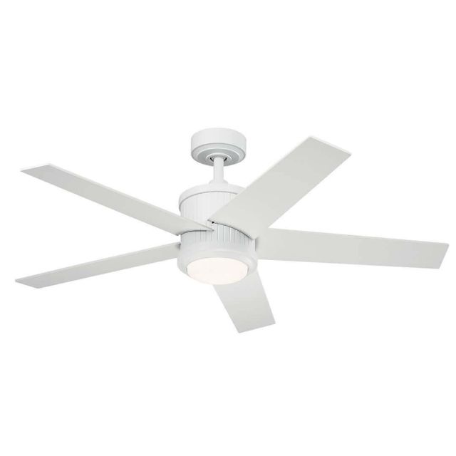 48 inch 5 Blade LED Ceiling Fan in Matte White with Reversible Matte White and Silver Blades - 250637