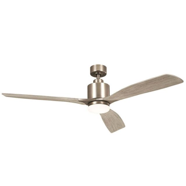 60 inch 3 Blade LED Ceiling Fan in Antique Pewter with Weathered White Walnut Blade - 250646