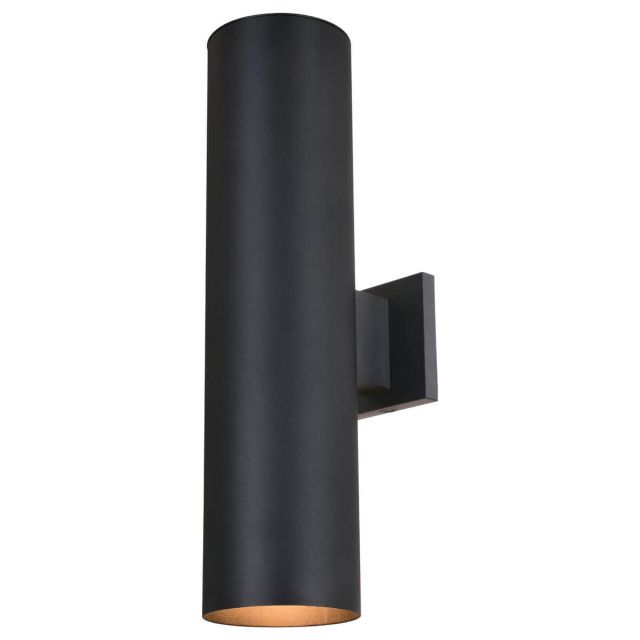 2 Light 20 inch Tall Outdoor Tube Wall Light in Textured Black - 251013