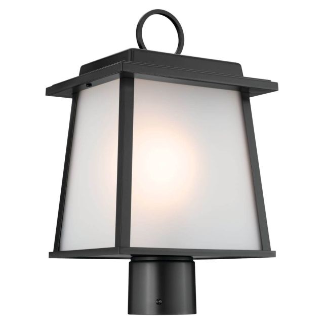 1 Light 15 inch Tall Outdoor Post Lantern in Black - 251208