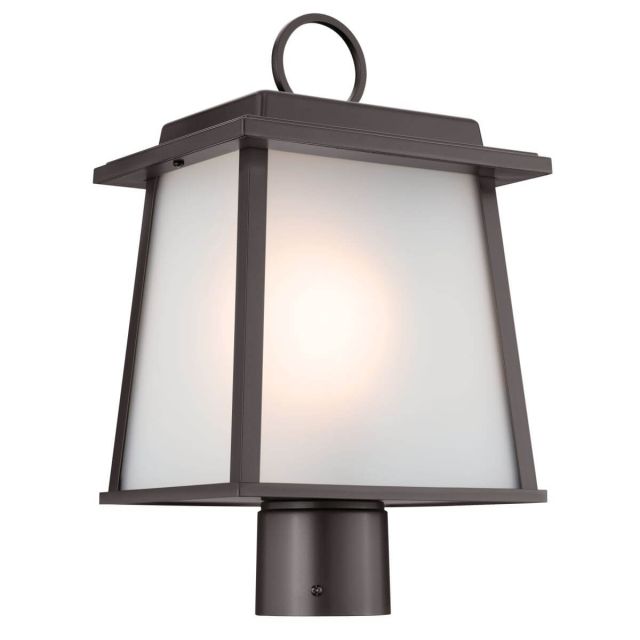 1 Light 15 inch Tall Outdoor Post Lantern in Bronze - 251209