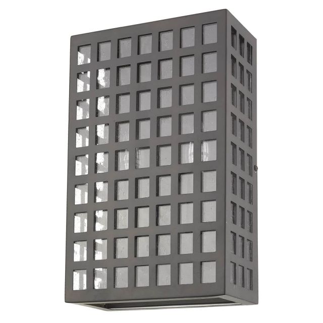 2 Light 13 inch Tall Outdoor Wall Light in Oil Rubbed Bronze with Clear Seedy Glass Panes - 251851