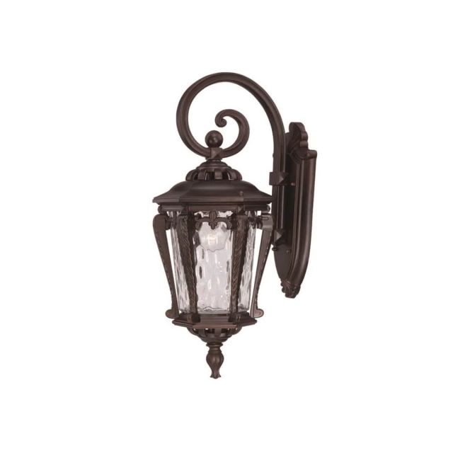 1 Light 23 inch Tall Outdoor Wall Light in Architectural Bronze with Clear Water Glass - 251865
