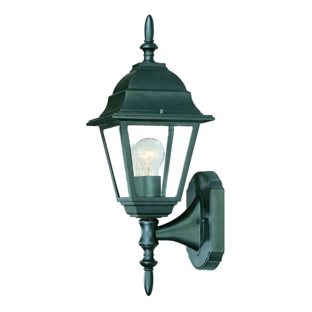 1 Light 16 inch Tall Outdoor Wall Light in Matte Black with Clear Glass Panes - 251868
