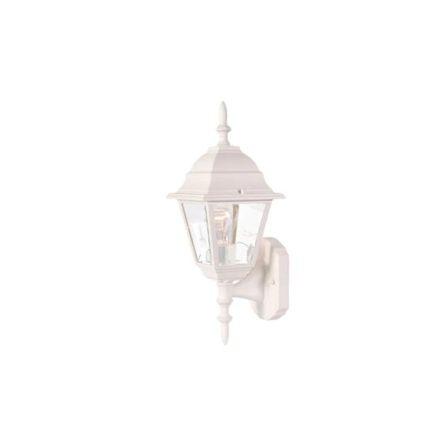 1 Light 16 inch Tall Outdoor Wall Light in Textured White with Clear Glass Panes - 251870