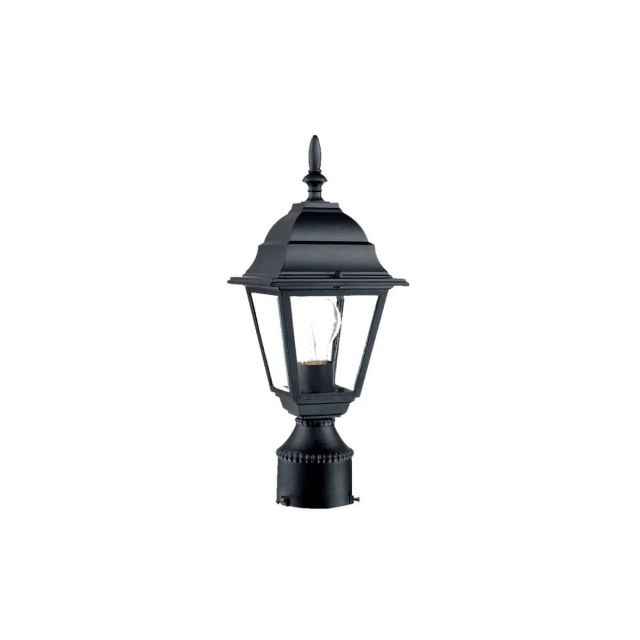1 Light 14 inch Tall Outdoor Post Mount Light in Matte Black with Clear Glass Panes - 251875