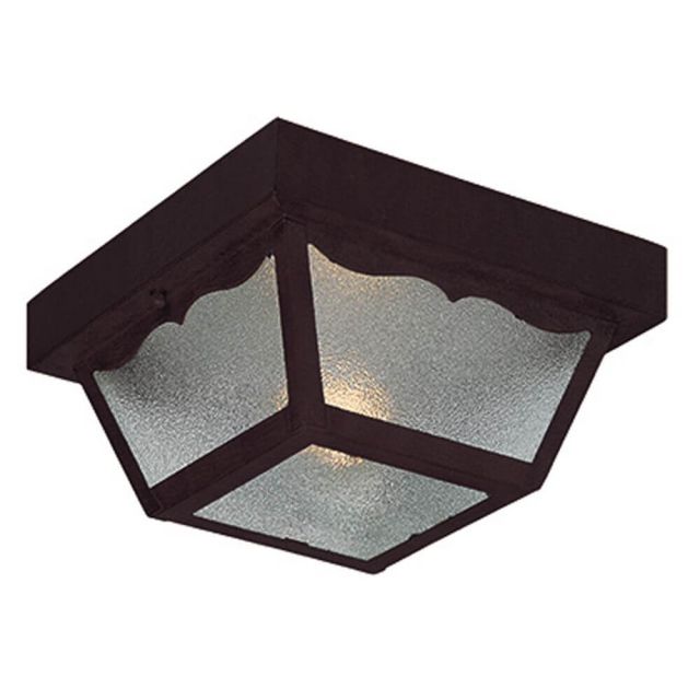 1 Light 8 inch Outdoor Flush Mount in Matte Black with Clear Textured Glass Panes - 251876