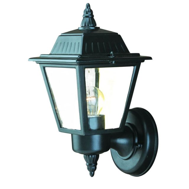 1 Light 10 inch Tall Outdoor Wall Light in Matte Black with Clear Glass Panes - 251882