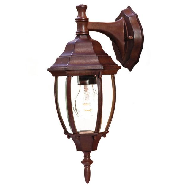 1 Light 16 inch Tall Outdoor Wall Light in Burled Walnut with Clear Glass Panes - 251886