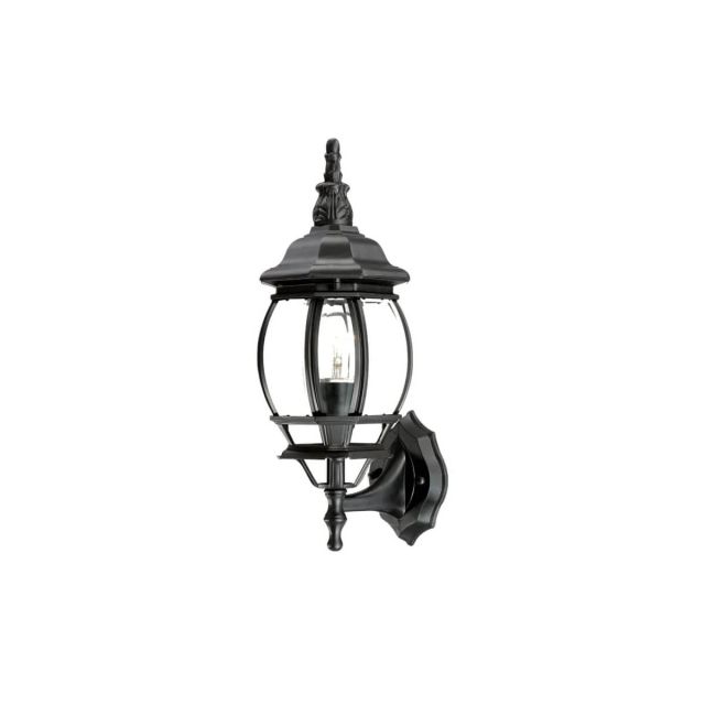 1 Light 18 inch Tall Outdoor Wall Light in Matte Black with Clear Glass Panes - 251895