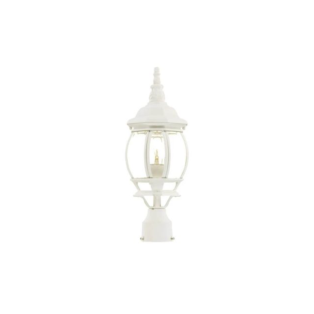 1 Light 18 inch Tall Outdoor Post Mount Light in Textured White with Clear Glass Panes - 251900