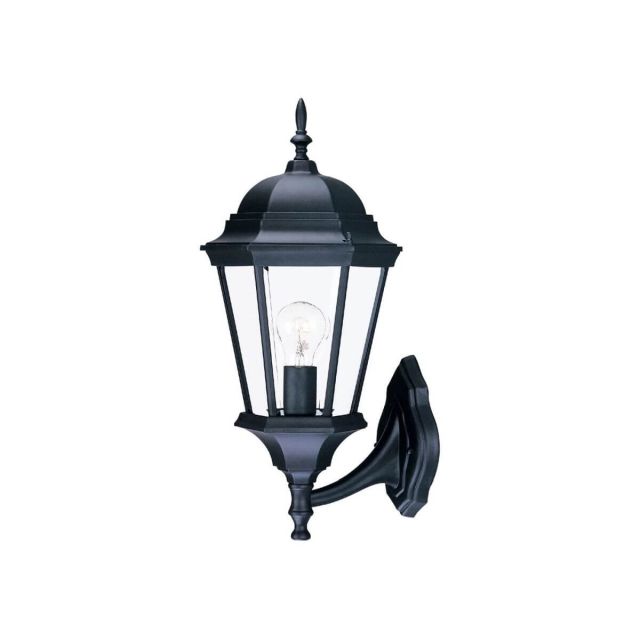 1 Light 22 inch Tall Outdoor Wall Light in Matte Black with Clear Beveled Glass Panes - 251932