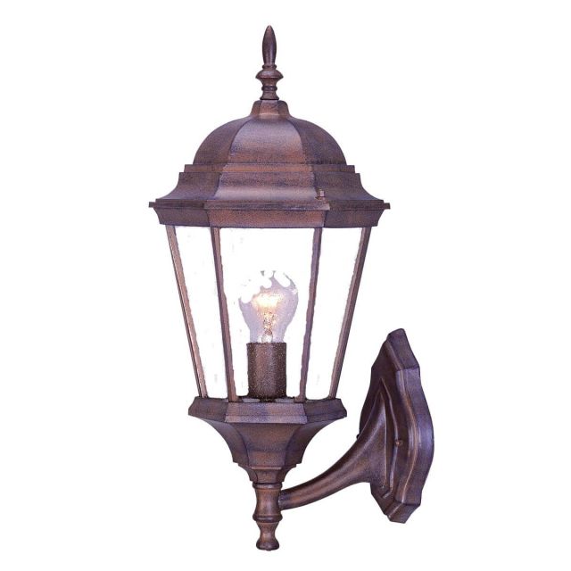 1 Light 22 inch Tall Outdoor Wall Light in Burled Walnut with Clear Beveled Glass Panes - 251933