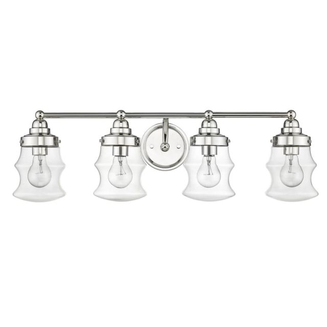 4 Light 31 inch Bath Vanity Light in Polished Nickel with Clear Glass - 252218