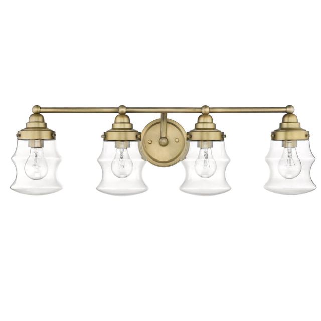 4 Light 31 inch Bath Vanity Light in Antique Brass with Clear Glass - 252219