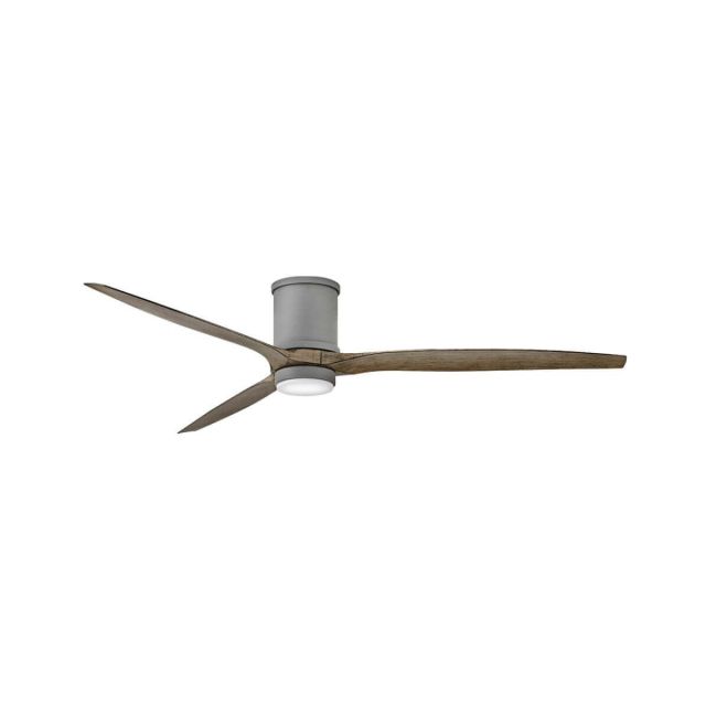 72 Inch Brockton Smart LED Indoor-Outdoor Flush Ceiling Fan in Grey with Driftwood Blade
