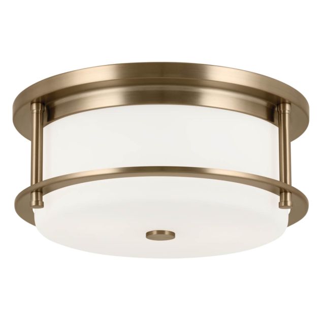 2 Light 12 inch Flush Mount in Champagne Bronze with Satin Etched Cased Opal Glass - 252361