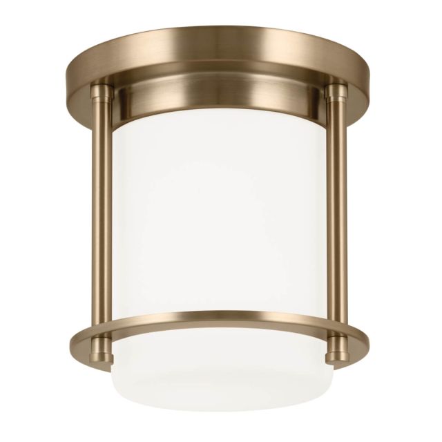1 Light 7 inch Flush Mount in Champagne Bronze with Satin Etched Cased Opal Glass - 252364