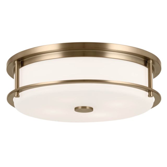 4 Light 18 inch Flush Mount in Champagne Bronze with Satin Etched Cased Opal Glass - 252367