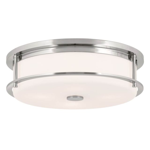 4 Light 18 inch Flush Mount in Polished Nickel with Satin Etched Cased Opal Glass - 252369