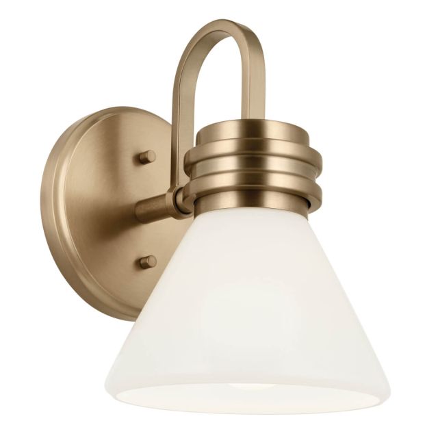 1 Light 10 inch Tall Wall Sconce in Champagne Bronze with Opal Glass - 252385