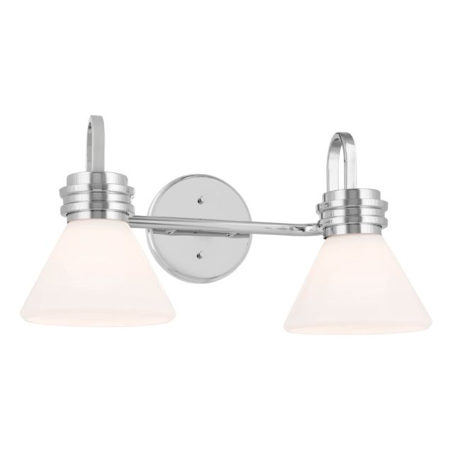 2 Light 19 inch Bath Vanity Light in Chrome with Opal Glass - 252389