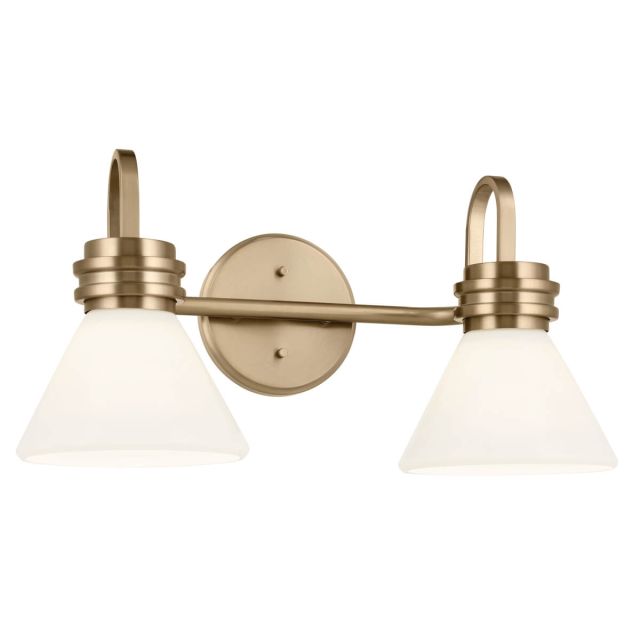 2 Light 19 inch Bath Vanity Light in Champagne Bronze with Opal Glass - 252390
