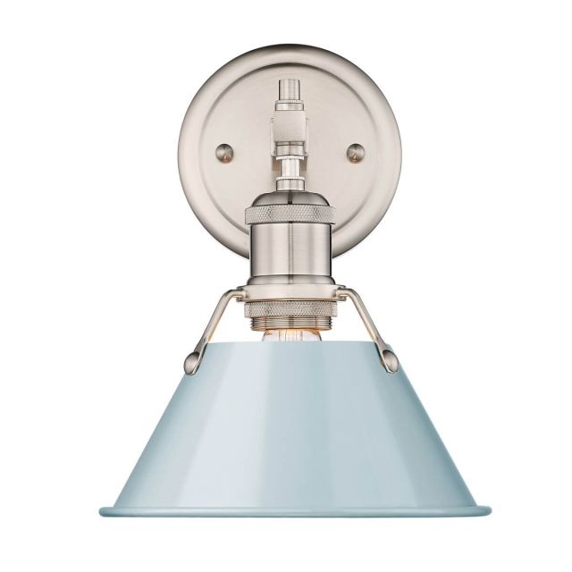 Seafoam Cone Shade Sconce 1 Light - Pewter
