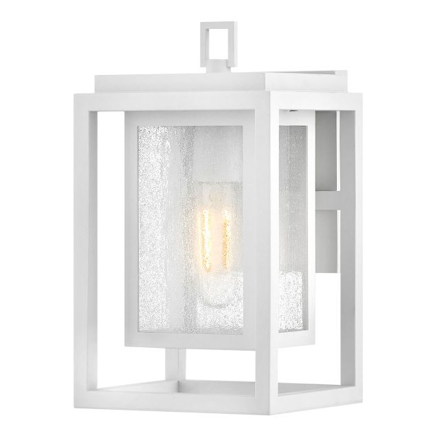 Hinkley Lighting Republic 1 Light 12 inch Tall LED Outdoor Wall Mount Lantern in Textured White with Clear Seedy Glass 1000TW