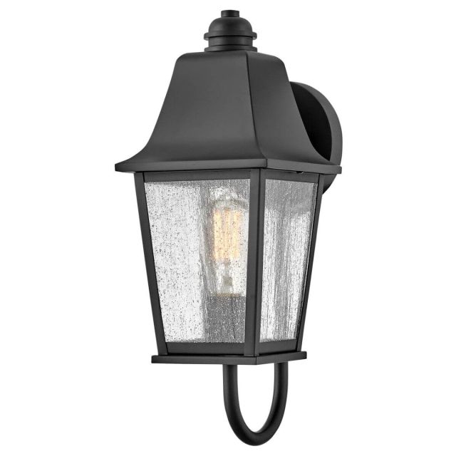 Hinkley Lighting Kingston 1 Light 17 inch Tall Outdoor Wall Lantern in Black with Clear Seedy Glass 10010BK