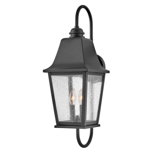 Hinkley Lighting Kingston 2 Light 26 inch Tall Outdoor Wall Lantern in Black with Clear Seedy Glass 10014BK