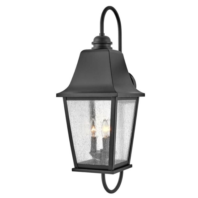 Hinkley Lighting Kingston 3 Light 30 inch Tall Outdoor Wall Lantern in Black with Clear Seedy Glass 10015BK