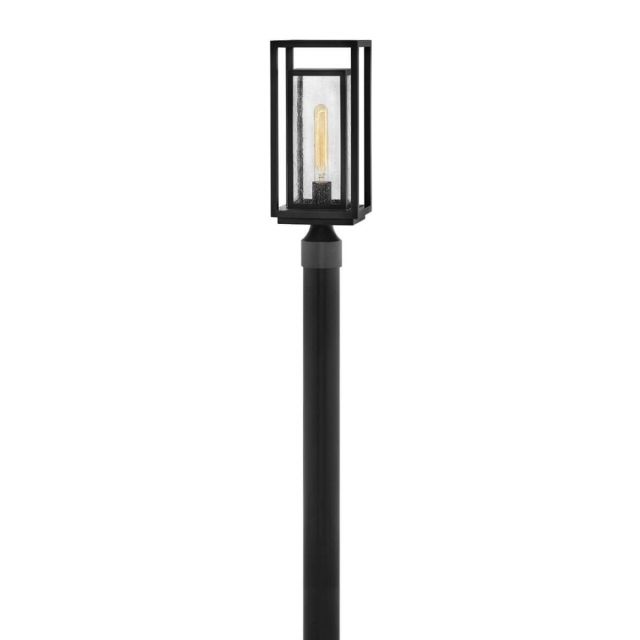 Hinkley Lighting Republic 1 Light 17 Inch Tall LED Outdoor Post Light in Black with Clear Seedy Glass 1001BK-LV