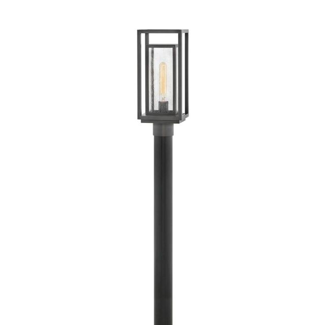 Hinkley Lighting Republic 1 Light 17 Inch Tall LED Outdoor Post Light in Oil Rubbed Bronze with Clear Seedy Glass 1001OZ-LV