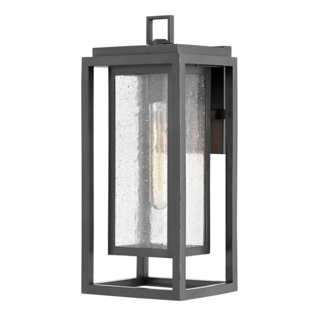 Hinkley Lighting 1004OZ-LL Republic 1 Light 16 inch Tall Medium LED Outdoor Wall Mount Lantern in Oil Rubbed Bronze with Clear Seedy Glass