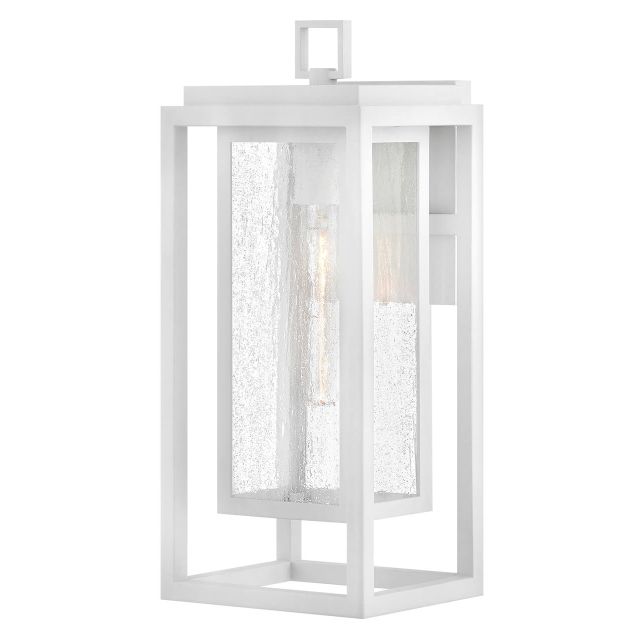 Hinkley Lighting Republic 1 Light 16 inch Tall LED Outdoor Wall Mount Lantern in Textured White with Clear Seedy Glass 1004TW