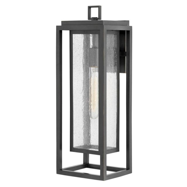 Hinkley Lighting 1005OZ-LL Republic 1 Light 20 inch Tall Large LED Outdoor Wall Mount Lantern in Oil Rubbed Bronze with Clear Seedy Glass