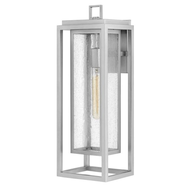 Hinkley Lighting 1005SI-LL Republic 1 Light 20 inch Tall Large LED Outdoor Wall Mount Lantern in Satin Nickel with Clear Seedy Glass