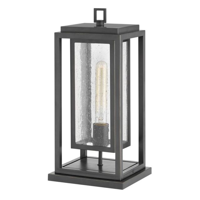 Hinkley Lighting 1007OZ-LL Republic 1 Light 17 inch Tall Medium LED Outdoor Pier Mount Lantern in Oil Rubbed Bronze with Clear Seedy Glass