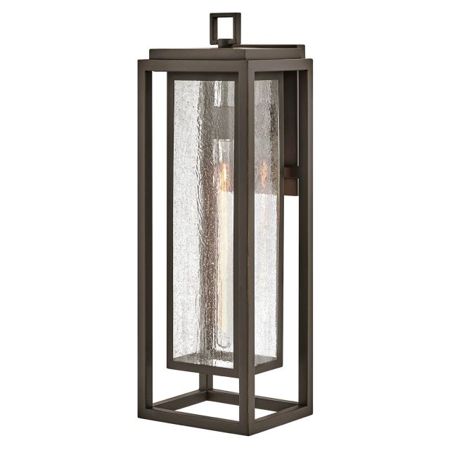 Hinkley Lighting Republic 1 Light 27 inch Tall LED Outdoor Wall Mount Lantern in Oil Rubbed Bronze with Clear Seedy Glass 1009OZ