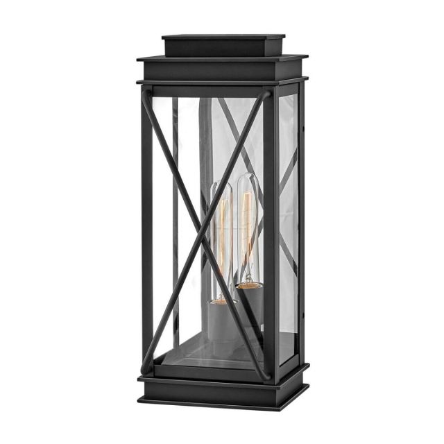 Hinkley Lighting Montecito 1 Light 19 inch Tall Medium Outdoor Wall Mount Lantern in Museum Black with Clear Glass 11194MB
