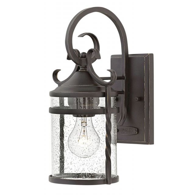 Hinkley Lighting 1140OL-CL Casa 1 Light 13 Inch Tall Outdoor Small Wall Mount In Olde Black With Clear Seedy Glass