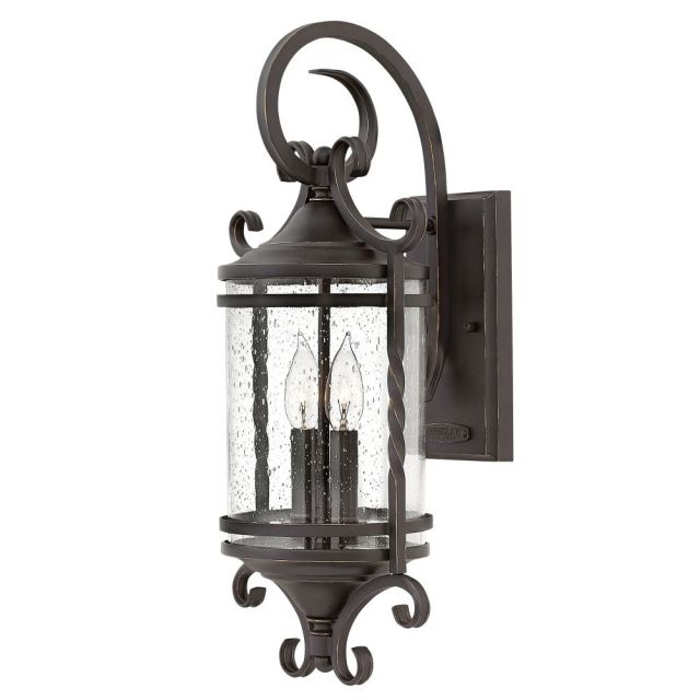 Hinkley Lighting 1143OL-CL Casa 2 Light 22 Inch Tall Outdoor Medium Wall Mount In Olde Black With Clear Seedy Glass