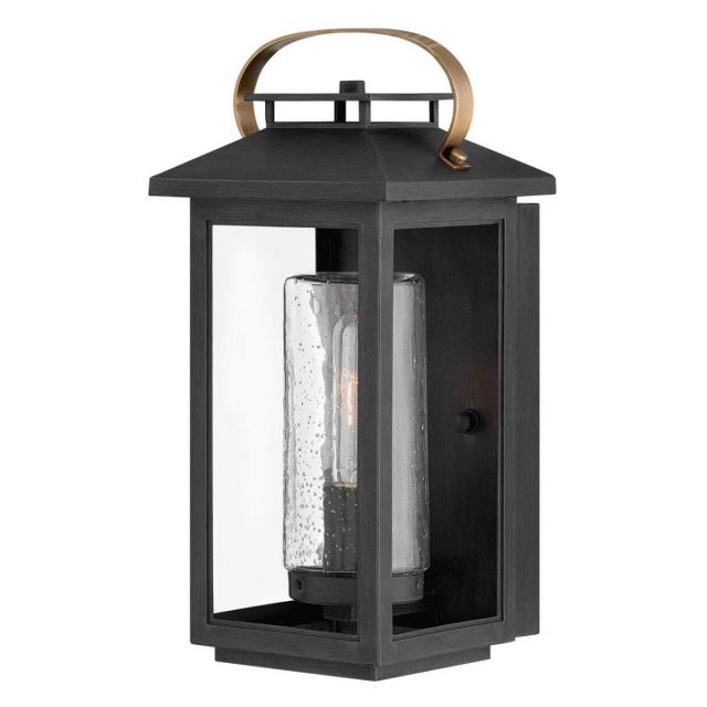 Hinkley Lighting Atwater 1 Light 14 inch Tall Small LED Outdoor Wall Mount Lantern in Black with Clear Seedy Glass 1160BK-LL