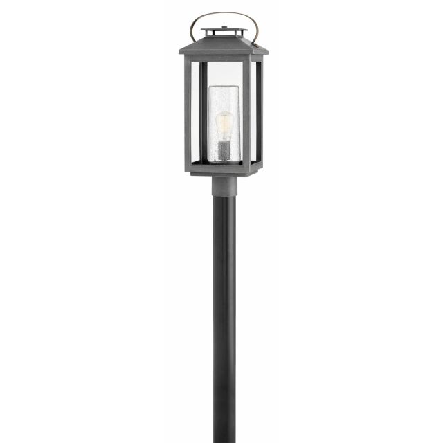 Hinkley Lighting Atwater 1 Light 23 Inch Tall Outdoor Post Top Pier Mount Light In Ash Bronze With Clear Seedy Glass 1161AH