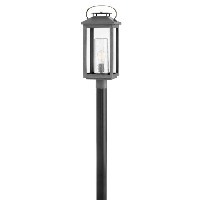 Hinkley Lighting Atwater 1 Light 23 inch Tall Medium LED Outdoor Post Mount Lantern in Ash Bronze with Clear Seedy Glass 1161AH-LL