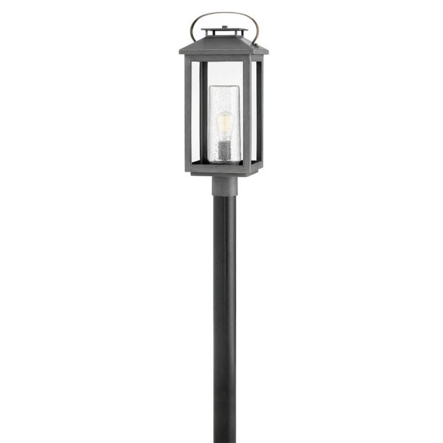 Hinkley Lighting Atwater 1 Light 23 Inch Tall LED Outdoor Post Light in Ash Bronze with Clear Seedy Glass 1161AH-LV