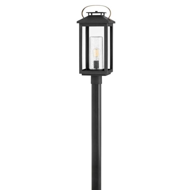Hinkley Lighting Atwater 1 Light 23 inch Tall Medium LED Outdoor Post Mount Lantern in Black with Clear Seedy Glass 1161BK-LL