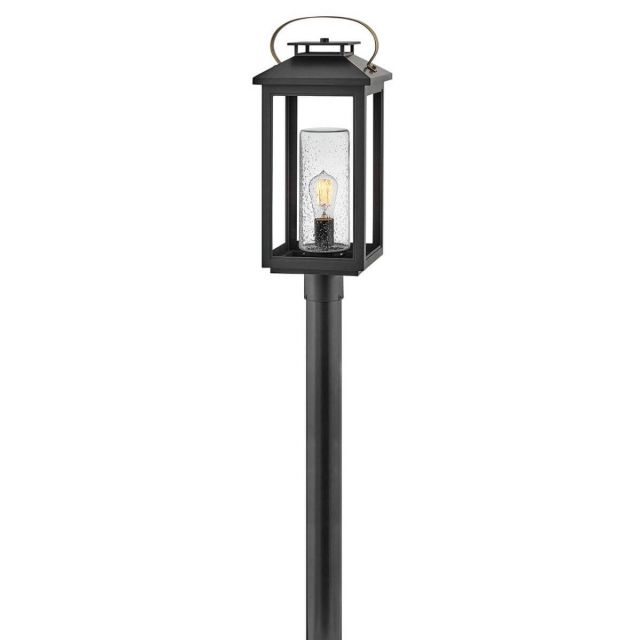 Hinkley Lighting Atwater 1 Light 23 Inch Tall LED Outdoor Post Light in Black with Clear Seedy Glass 1161BK-LV